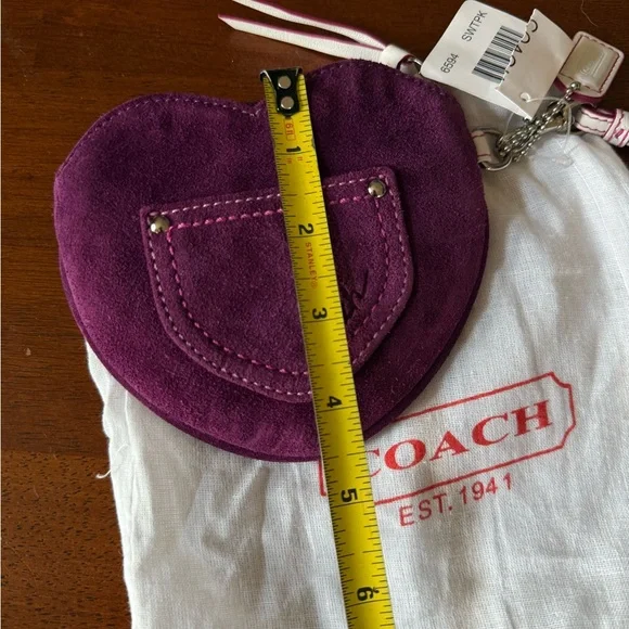 Coach Multicolor Suede Heart-Shaped Wristlet - Picture 3 of 3